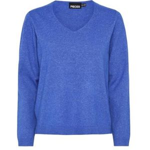 PIECES Dames Pcbree Ls V-hals Knit Noos Bc Pullover, Surf The Web/Detail: melange, S