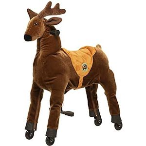 Animal Riding Rijdier eland ""Rudi"" X-Large (voor kinderen 8-12 jaar, kleur bruin, zadelhoogte 80 cm, met wielen) ARR008L