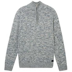 TOM TAILOR Gebreide trui voor heren van katoen, 34251 - Dusty Dark Teal Mouline, M