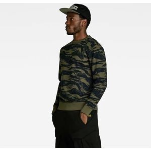 G-STAR RAW Tiger Camo R Sweat, Veelkleurig (Shadow Olive 2l Tiger Camo D24415-c782-g393), XS