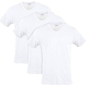 Gildan Heren katoenen stretch V-hals T-shirt ondergoed (Pack van 3), Artic White (V-hals 3-pack), S