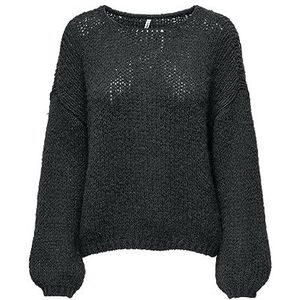 Bestseller A/S Dames ONLNORDIC Life LS O-Hals KNT NOOS trui, Dark Grey Melange, M, Dark Grey Melange, M