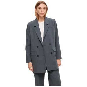 SELECTED FEMME SLFMYLA LS Relax Blazer MGM Stripe NOOS, Medium Grey Melange/Stripes: Wit, 36