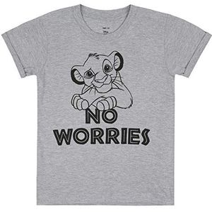 Disney Lion King No Worries T-shirt voor meisjes, Grijs Marl, 12-14 Jaren