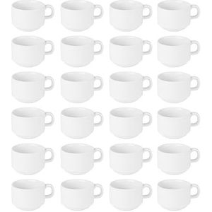 Athena Hotelware koffiekopjes 20cl Wit - Stapelbaar - Set van 24 kopjes