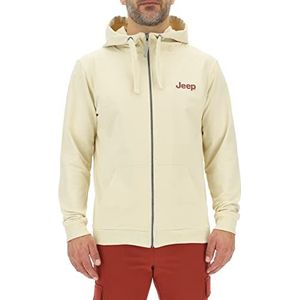 Jeep O102722-M505 J Full Zip Small Print J23S Heren Almond/Red Ochre XL