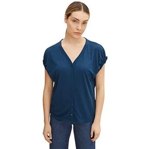 TOM TAILOR Dames T-shirt blouse 1031206, 11758 - Midnight Sail, XXS