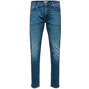 SELECTED HOMME Heren Jeans SLH175-SLIMLEON 31601 -Slim Fit - Blauw - Medium Blue, blauw (medium blue denim), 33W / 34L