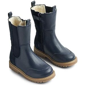 Wheat Unisex kinderschoenen hoge Chelsea-laarzen winterlaarzen Sonni Tex 60% leer, 40% suède ademend, waterdichte sneeuwschoen, Marineblauw (1432), 25 EU