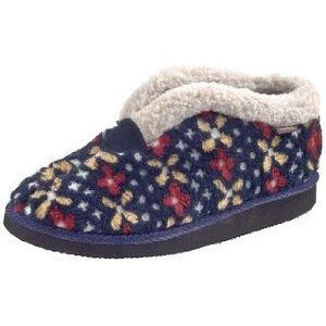 Manitu Home 340123 dames pantoffels, Blauw blauw bont 5, 41 EU
