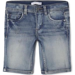 NAME IT Jongen jeansshort slim fit, blauw (medium blue denim), 146 cm