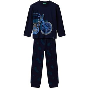 United Colors of Benetton Pig(shirt + broek) 3VR50P08Y pyjamaset, blauw, M kinderen, Blauw, M