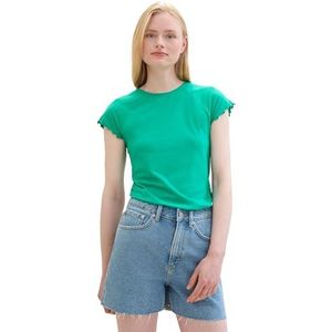 TOM TAILOR Denim Basic T-shirt voor dames met raglanmouwen, 35363, lichtgroen, XXL