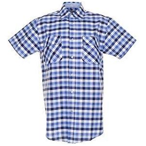 Planam Shirt ""Country"" 1/4 mouw maat 43/44, XL, blauw geruit, 485043