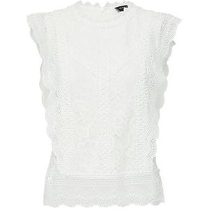 s.Oliver BLACK LABEL - Zakelijke Blouse - Ecru - Kant - Mouwloos - Maat 46