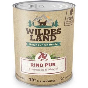 Wildes Land Natvoer voor honden, rundersmaak, 6 x 400 g