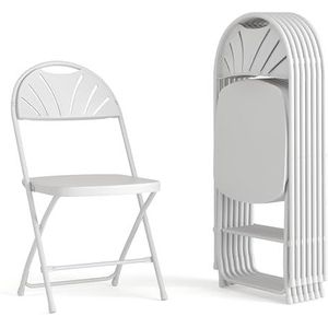 Flash Furniture Plastic vouwstoelen, wit, 8 Pack