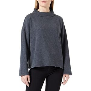 TOM TAILOR Dames Sweatshirt met opstaande kraag 1034129, 30281 - Evident Anthracite Melange, L