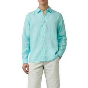 s.Oliver - Linnen Overhemd - Oceaan Groen - Normale Pasvorm