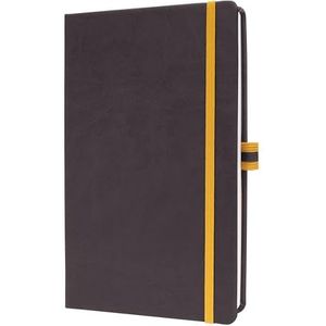 Sigel LS106 notitieboek linescape, geruit, ca. A5, donkergrijs, geel, hardcover, 176 pagina's, gemaakt van duurzaam papier