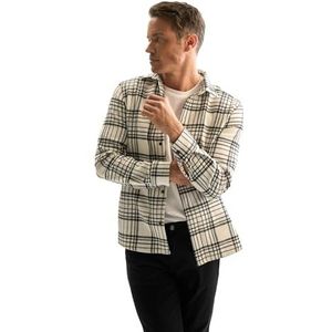 DeFacto Heren Freizeithemden Und Trachtenhemden-Klassisches Herren Hemd Shirt, Ecru, M