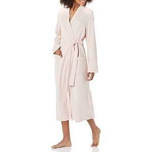 Amazon Essentials Lichtgewicht gewafelde badjas voor dames over de hele lengte (verkrijgbaar in grote maten), lichtroze, klein