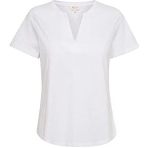 Part Two T-shirt voor dames, regular fit, V-hals, korte mouwen, jersey, Helder Wit, L