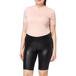 Urban Classics Fietsbroek voor dames, imitatie, leer, fietsshorts, knielange leggings voor vrouwen, in 3 trendy kleurvarianten, maten XS - 5XL, zwart, M