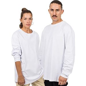 Blackskies Oversized Basic Longsleeve T-shirt | Streetwear Luxe Lange Mouw Tea Honkbalpetten Heren Dames Trui Sweatshirt Sweater - Wit - X-Large