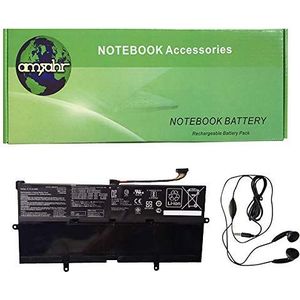 Amsahr Vervangende laptop batterij voor Asus C21N1613, 0B200-02280000, Chromebook Flip C302CA-DH75 - inclusief stereo oortelefoon