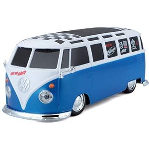 Maisto Tech R/C VW bus Van Samba: op afstand bestuurde auto VW T1, met pistoolgreep en achterwielaandrijving, schaal 1: 24, blauw-wit (581144-2)