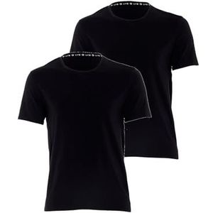 LVB Bio Cotton T-shirt met ronde hals van biologisch katoen, gecertificeerd (verpakking van 2 stuks), Zwart, S