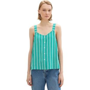 TOM TAILOR Denim Damesblouse, 35335 - Groen Wit Verticale Streep, L