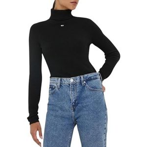 Tommy Jeans Tjw Essential Coltrui Sweatshirt voor dames, Zwart, XXS