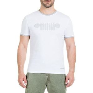 Jeep Uniseks gegolfd grillborduurwerk (Custom Fit) T-shirt, wit (optical white), XXL