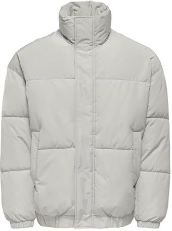 ONLY & SONS Heren Onsalpha Puffer Jacket OTW Noos, Mirage Gray, l, Mirage Gray, L