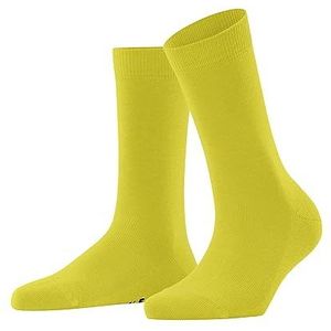 FALKE Dames Sokken Family W SO Duurzaam Katoen Eenkleurig 1 Paar, Geel (Yellow-Green 1390) nieuw - milieuvriendelijk, 39-42