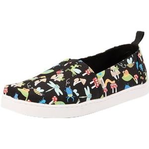 TOMS Klassieke Alpargata Loafer Flat voor jongens, Zwarte gloed in de donkere insecten, 5 UK Child