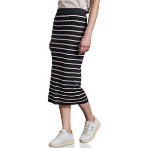 Street One Gestreepte midi-rok voor dames, Deep Tint Blauw, 44W