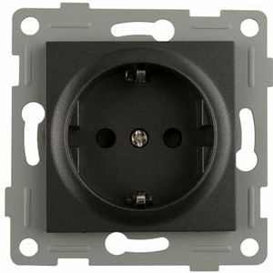 Inbouwstopcontact - inbouwstopcontact in grafiet, geschikt voor elektrische installaties, 2 aansluitingen, elegante en moderne uitvoering*
