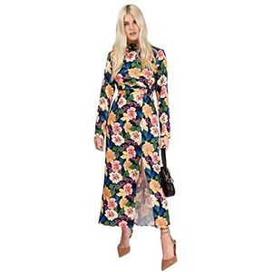 Little Mistress Vogue Williams midi-jurk met bloemenprint en open rug voor dames, Meerkleurig, 38