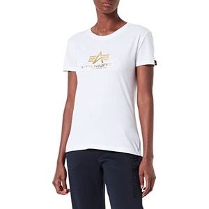 Alpha Industries New Basic T Foil Print T-shirt voor dames White/Metalgold
