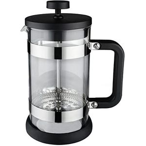 Café Olé Moderno 350 ml Cafetière, French Press koffiezetapparaat, roestvrijstalen filterrooster, 3-kops, zwart/zilver