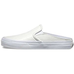 Vans Classic Slip-on Mule, Unisex Low-Top Sneakers, Wit leer wit echt wit, 33 EU