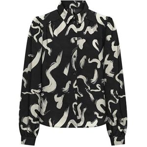 Onlnova Life Elite L/S Emma Shirt AOP, Zwart/Aop: 587 Yoko, S