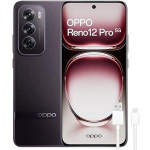 OPPO Reno12 Pro 5G Smartphone met IA, 24 GB (12 GB + 12 GB + 512 GB, 3D-AMOLED-display, 17,9 cm (6,7 inch), camera 50 + 8 + 50 MP, Android, 4K-video, batterij 5000 mAh, snel opladen 80 W, Nebula Black