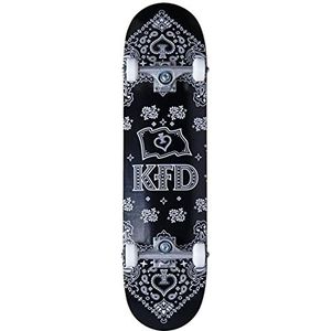 KFD Uniseks bandana skateboard voor volwassenen, zwart, 8 inch