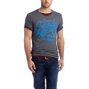 edc by ESPRIT Heren T-shirt Slim Fit 123CC2K001, grijs (085 Medium Shadow Grey), 58 NL (XXL)