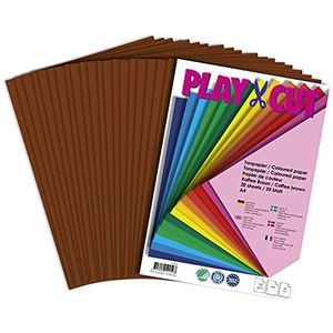 PLAY-CUT, Gekleurd papier, A4, 130 g/m2, koffiebruin, 20 vellen, effen kleur