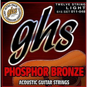 GHS PHOSPHOR BRONZE - String Set Voor Akoestische Gitaar - 12-String - 615 - Licht - 011/048
